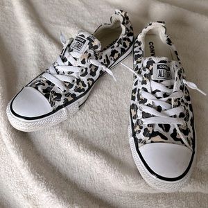 Converse cheetah print slip on sneakers